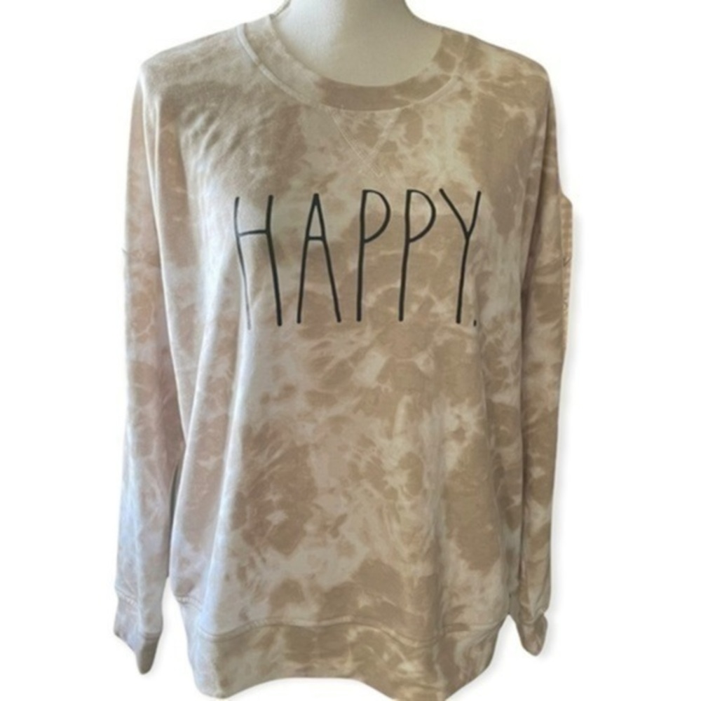 Rae Dunn Happy Tie Dyed Sweatshirt NWT - Picture 3 of 4